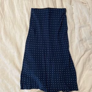Madewell midi skirt. Navy and blue polka dot. Barely worn.